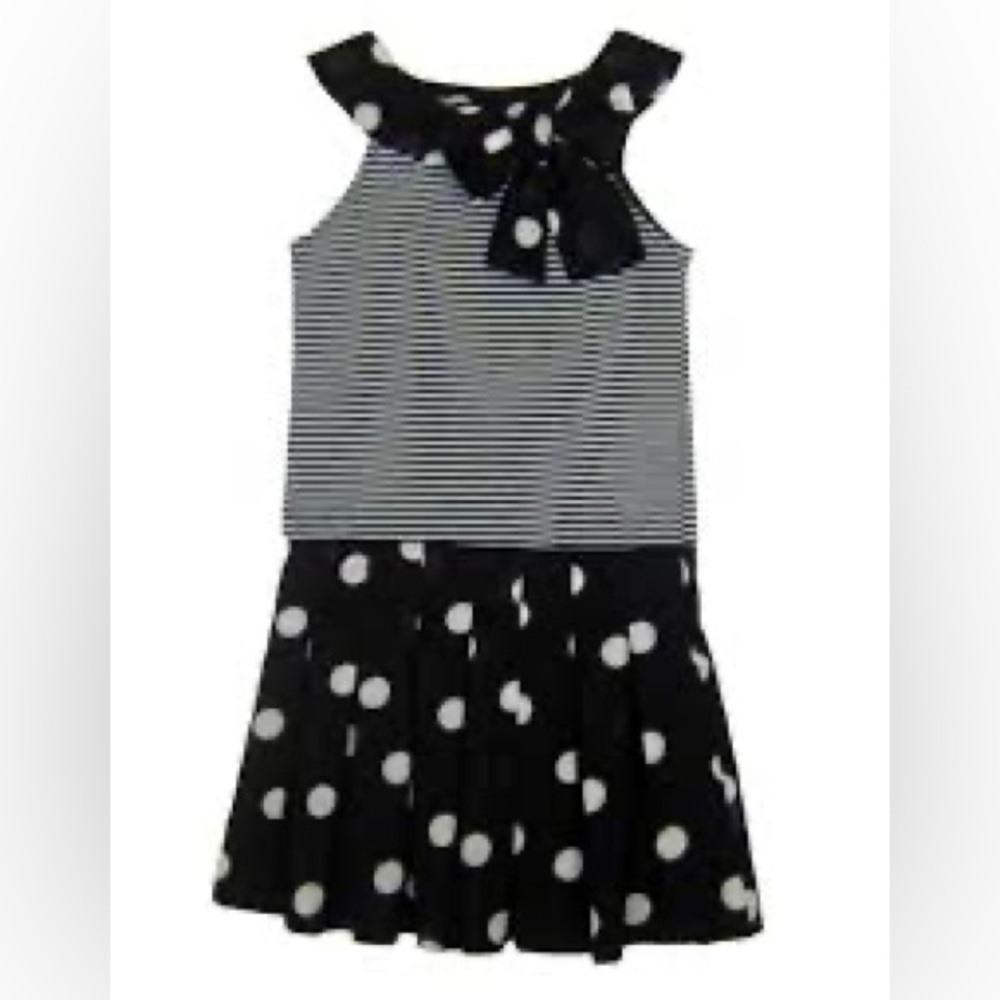 EUC. Girls 2T. Sierra Julian “Eliana” Black & White Mixed Print Dress